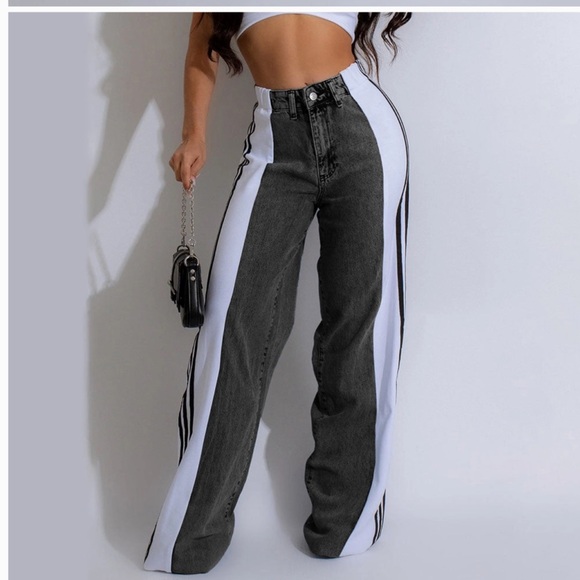ShopEvelynne Denim - Fabulous Side Detail wide Leg Jeans